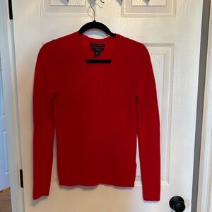 Tahari Cashmere Red V-Neck Sweater